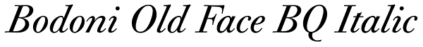 Bodoni Old Face BQ Italic Font