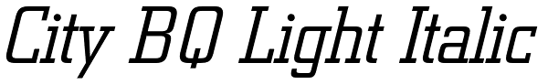 City BQ Light Italic Font