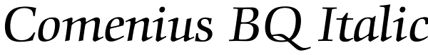 Comenius BQ Italic Font