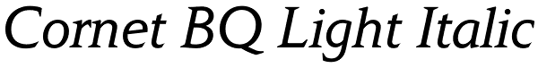 Cornet BQ Light Italic Font