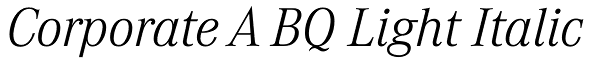 Corporate A BQ Light Italic Font