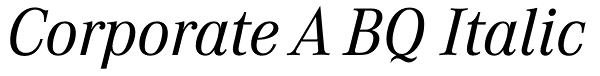 Corporate A BQ Italic Font