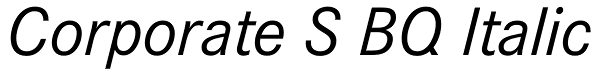 Corporate S BQ Italic Font