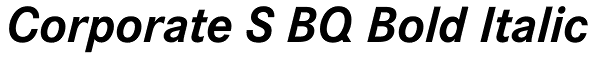 Corporate S BQ Bold Italic Font