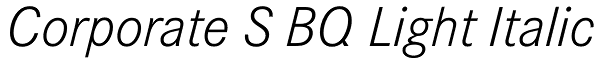 Corporate S BQ Light Italic Font