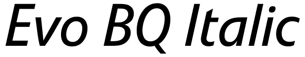 Evo BQ Italic Font