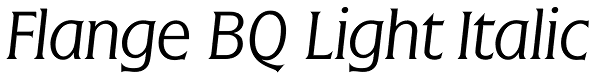 Flange BQ Light Italic Font