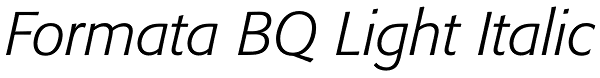 Formata BQ Light Italic Font