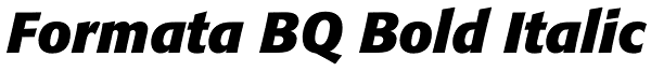 Formata BQ Bold Italic Font