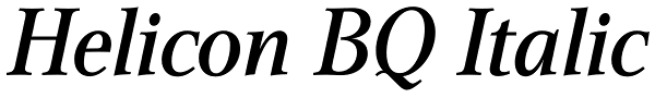 Helicon BQ Italic Font