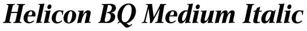 Helicon BQ Medium Italic Font