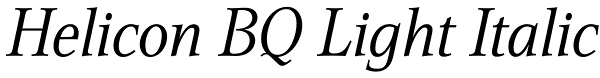 Helicon BQ Light Italic Font