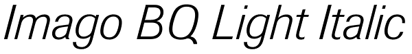 Imago BQ Light Italic Font