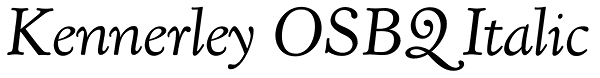 Kennerley OSBQ Italic Font