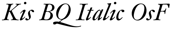 Kis BQ Italic OsF Font