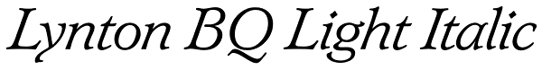 Lynton BQ Light Italic Font