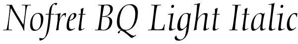 Nofret BQ Light Italic Font