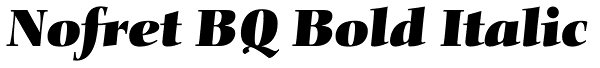 Nofret BQ Bold Italic Font