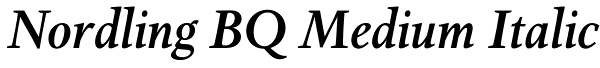 Nordling BQ Medium Italic Font