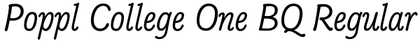 Poppl College One BQ Regular Font