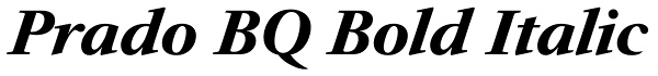 Prado BQ Bold Italic Font