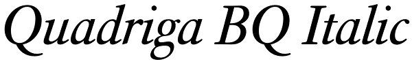 Quadriga BQ Italic Font