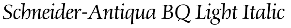 Schneider-Antiqua BQ Light Italic Font
