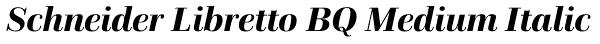 Schneider Libretto BQ Medium Italic Font