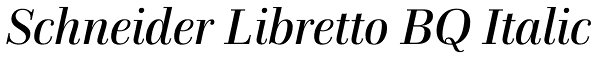 Schneider Libretto BQ Italic Font