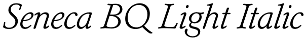 Seneca BQ Light Italic Font