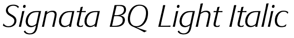 Signata BQ Light Italic Font