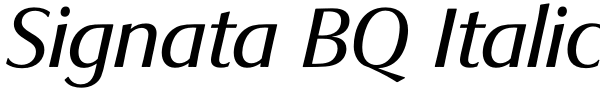 Signata BQ Italic Font