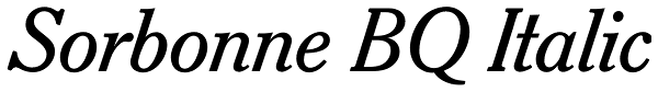 Sorbonne BQ Italic Font