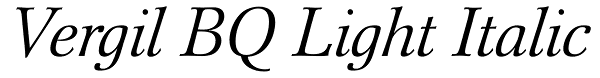 Vergil BQ Light Italic Font