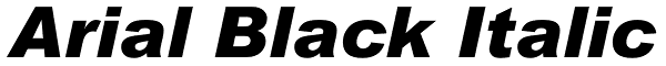 Arial Black Italic Font