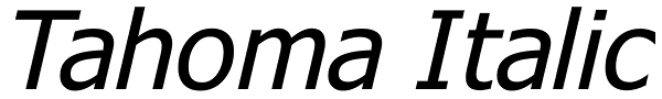 Tahoma Italic Font