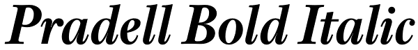 Pradell Bold Italic Font
