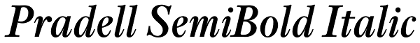 Pradell SemiBold Italic Font