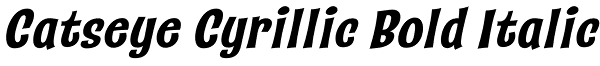 Catseye Cyrillic Bold Italic Font