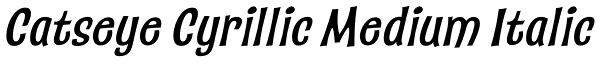 Catseye Cyrillic Medium Italic Font