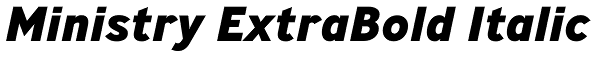 Ministry ExtraBold Italic Font