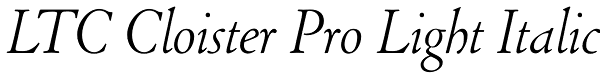 LTC Cloister Pro Light Italic Font