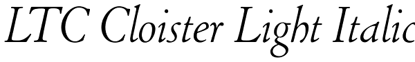 LTC Cloister Light Italic Font