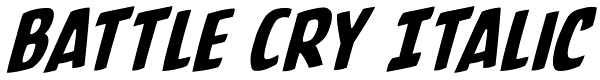 Battle Cry Italic Font