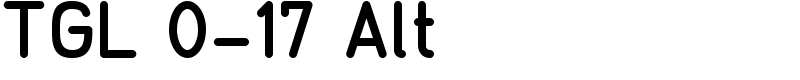 TGL 0-17 Alt Font