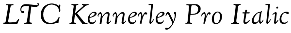 LTC Kennerley Pro Italic Font