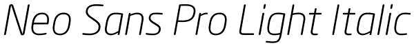 Neo Sans Pro Light Italic Font