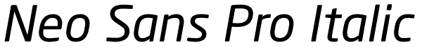 Neo Sans Pro Italic Font