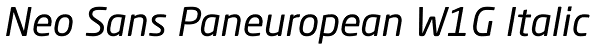 Neo Sans Paneuropean W1G Italic Font