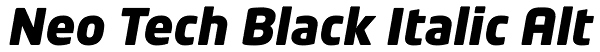 Neo Tech Black Italic Alt Font